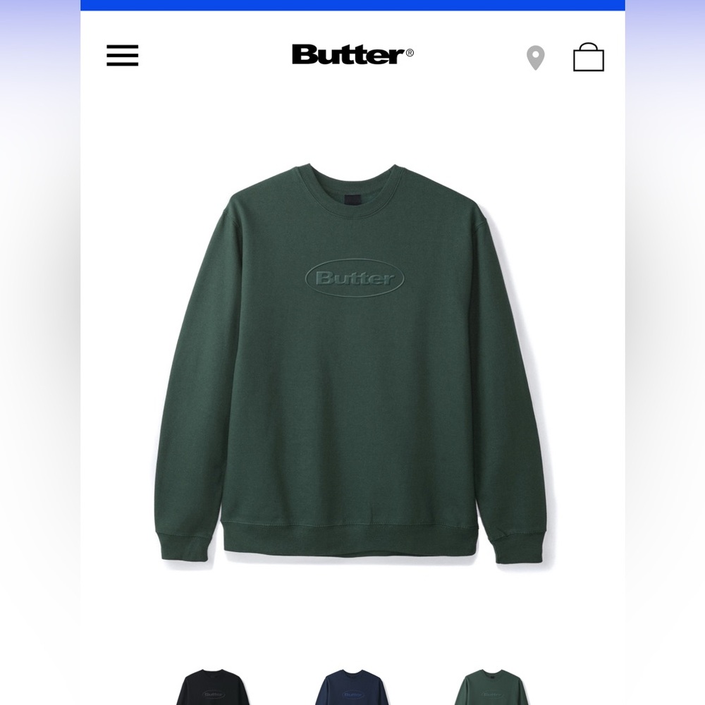 Butter Goods Embossed Logo Crew - Green